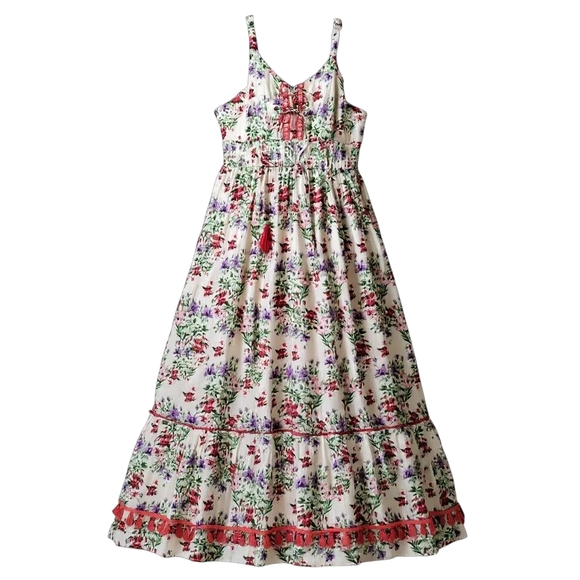 Anthropologie Me 2 Magic Embroidered Floral Long Maxi Dress